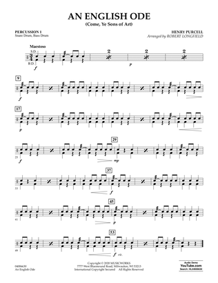 An English Ode (Come, Ye Sons of Art) (arr. Robert Longfield) - Percussion 1