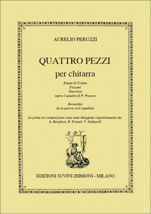 Book cover for Quattro Pezzi (1973) Per Chitarra