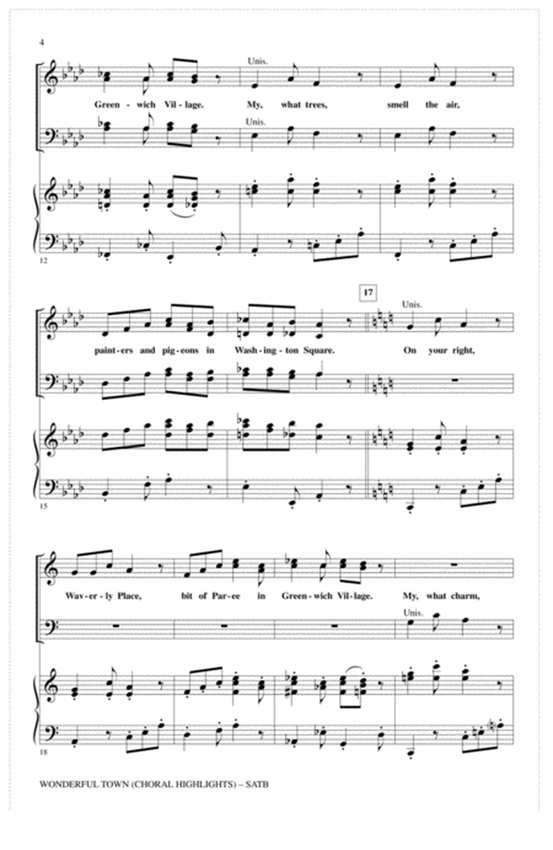 Wonderful Town (Choral Highlights) (arr. John Purifoy)