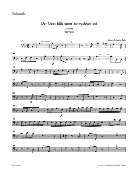 Der Geist hilft unser Schwachheit auf, BWV 226