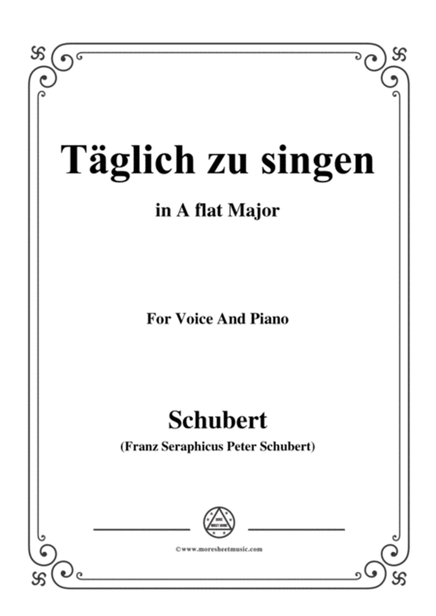 Schubert-Täglich zu singen,in A flat Major,for Voice&Piano image number null