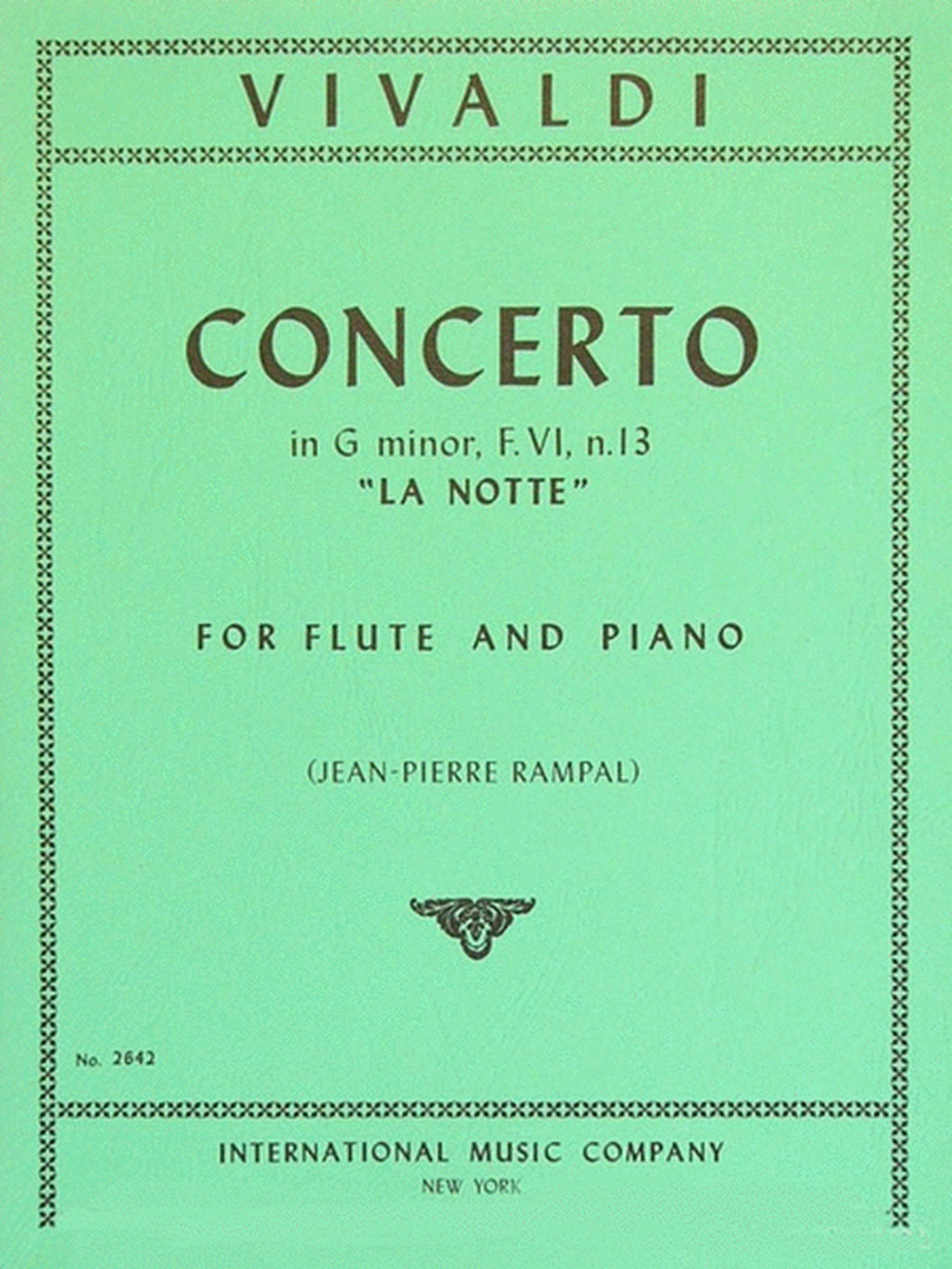 Concerto G Minor F Vi No 13 (La Notte) Flute/Piano