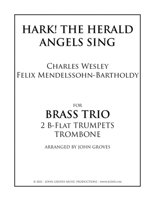 Book cover for Hark! The Herald Angels Sing - 2 Trumpet & Trombone (Brass Trio)