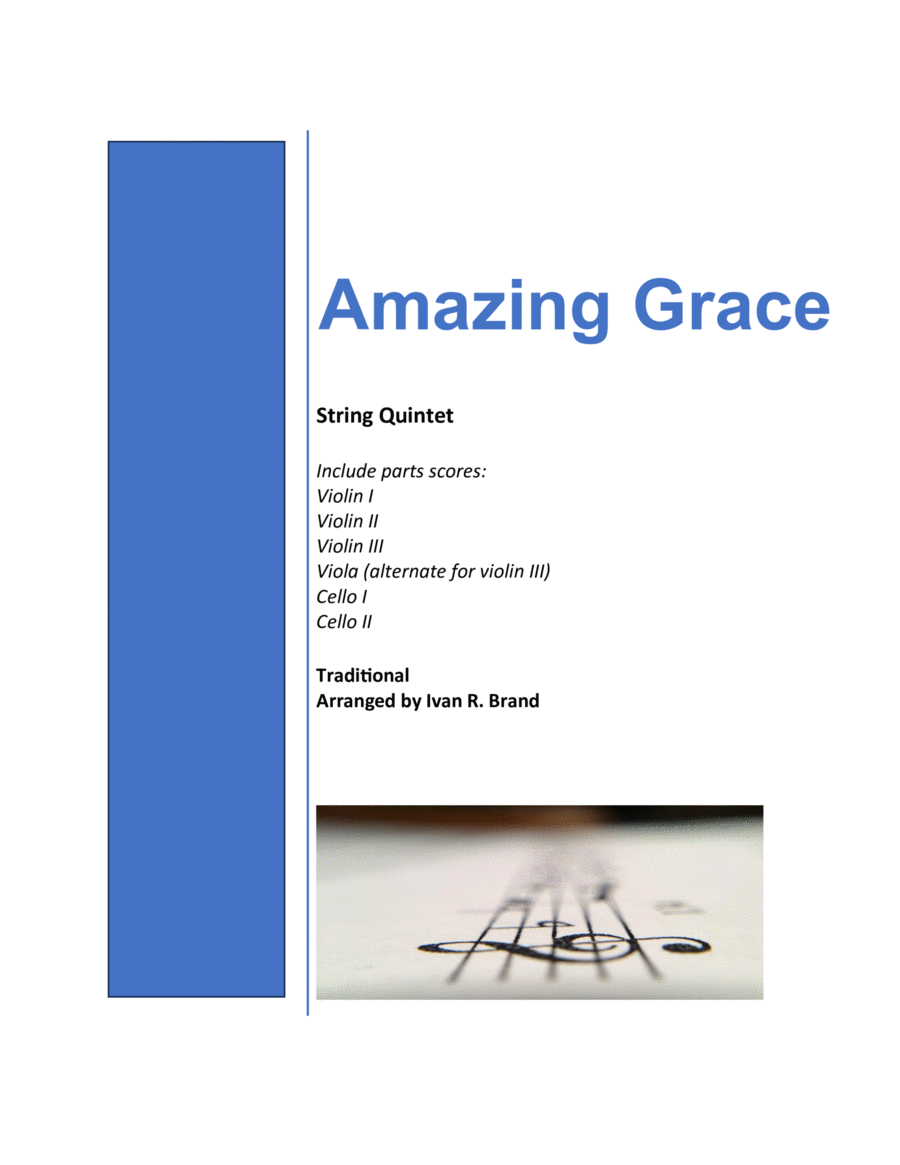 Amazing Grace for string quintet image number null