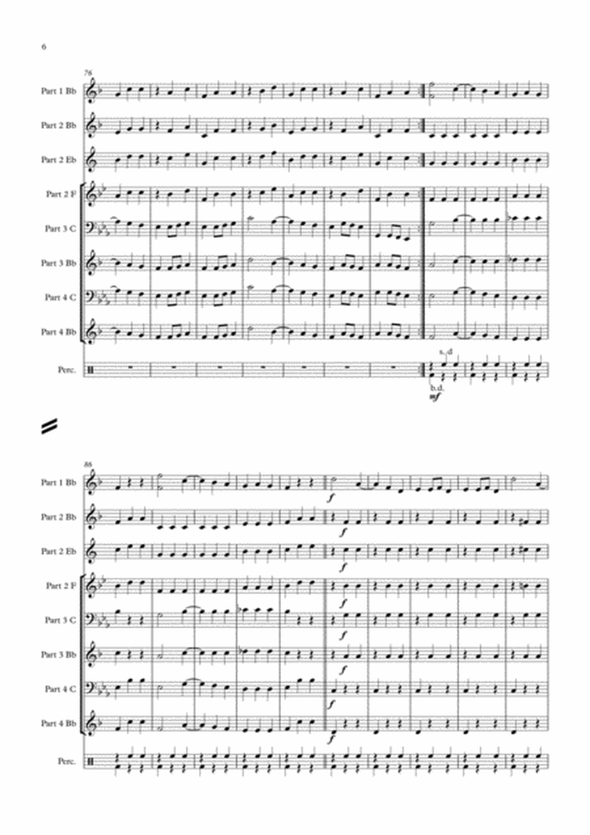 Two Dvorak melodies for Easy / Intermediate brass ensemble, arranged by Derick Kane image number null