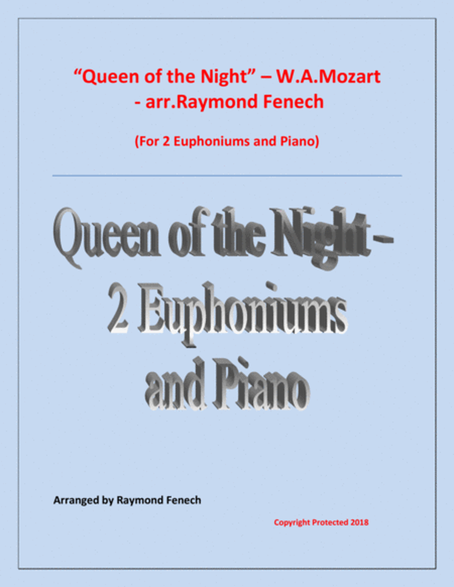 Queen of the Night - From the Magic Flute - 2 Euphoniums/ Trombones and Piano image number null