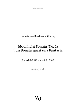 Book cover for Moonlight Sonata by Beethoven for Alto Sax