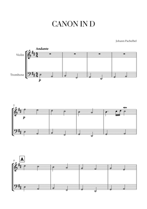 Book cover for Canon in D (for Violin and Trombone)