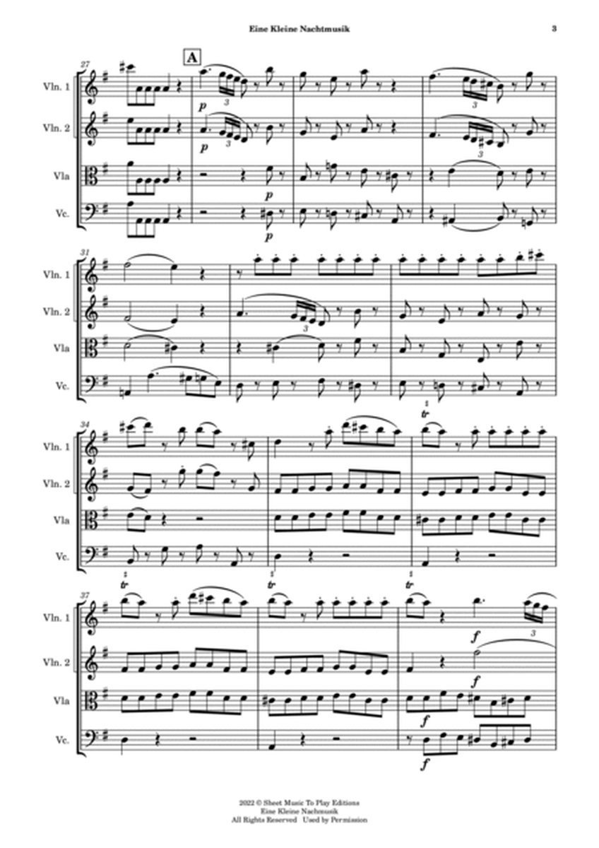 Eine Kleine Nachtmusik (1 mov.) - String Quartet (Full Score) - Score Only image number null