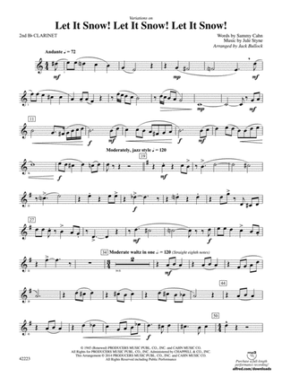 Let It Snow! Let It Snow! Let It Snow!, Variations on: 2nd B-flat Clarinet