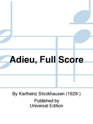 Book cover for Adieu, Full Score