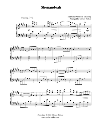 Book cover for Shenandoah - late intermediate piano