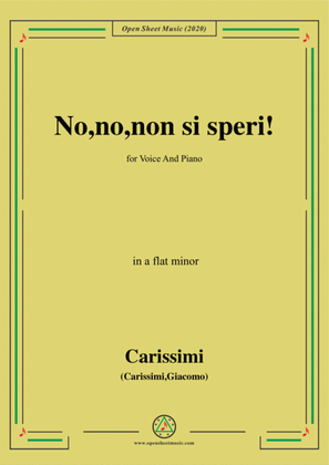 Book cover for Carissimi-No,no,non si speri,in a flat minor,for Voice and Piano