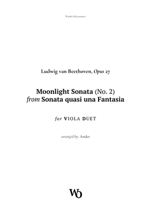 Book cover for Moonlight Sonata by Beethoven for Viola Duet