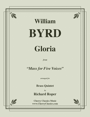 Book cover for Gloria from "Mass for Five Voices" for Brass Quintet