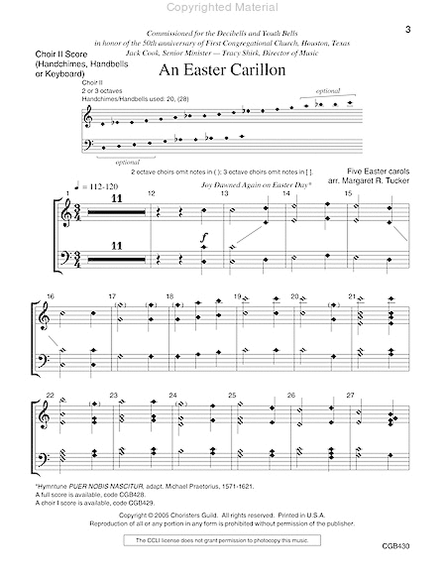 An Easter Carillon - Choir II Score image number null