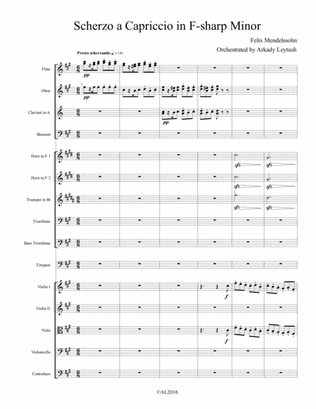 Book cover for Mendelssohn/Leytush - Scherzo a Capriccio in F-sharp Minor