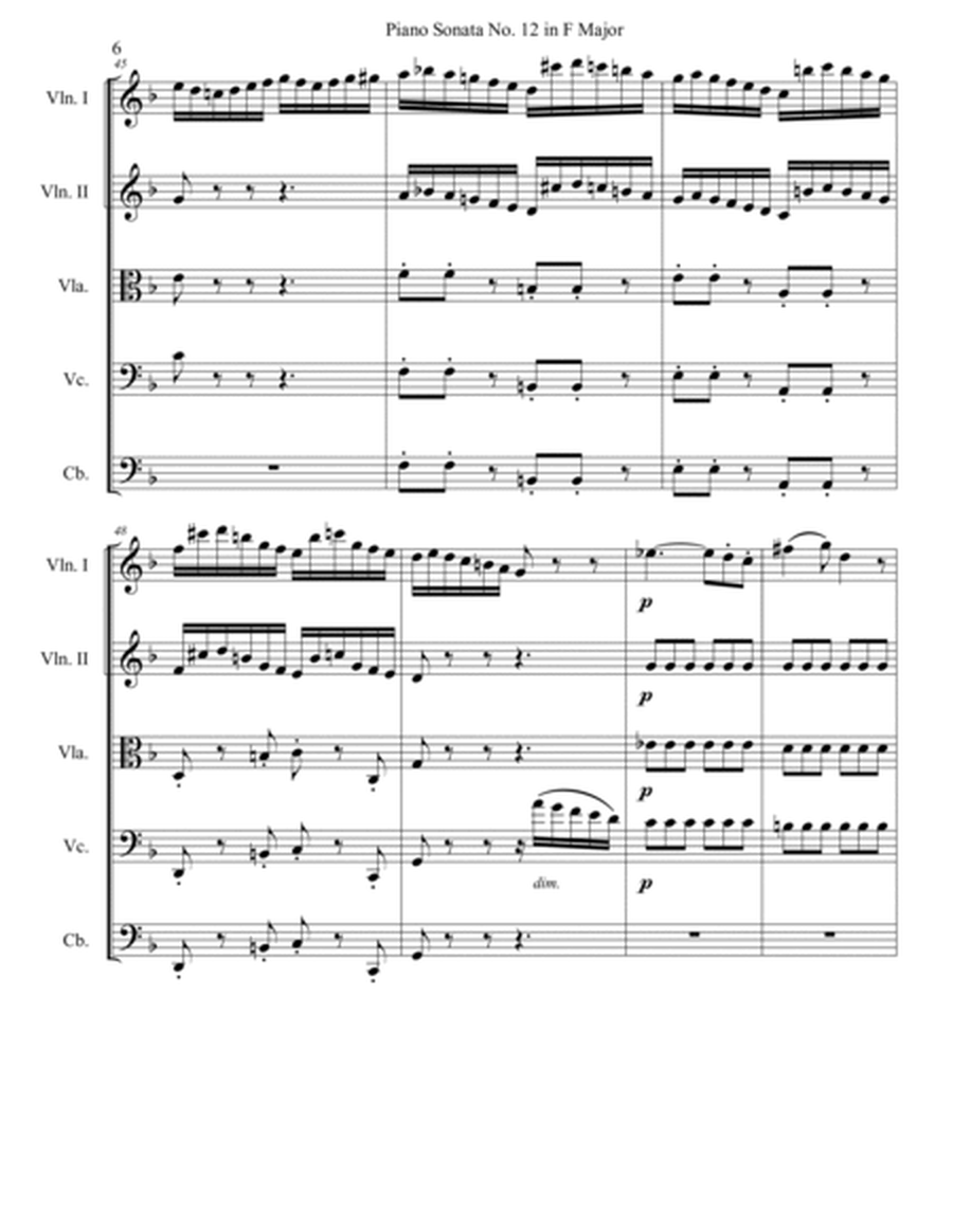 Piano Sonata No. 12 in F Major, Movement 3