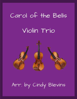 Book cover for Carol of the Bells, for Violin Trio
