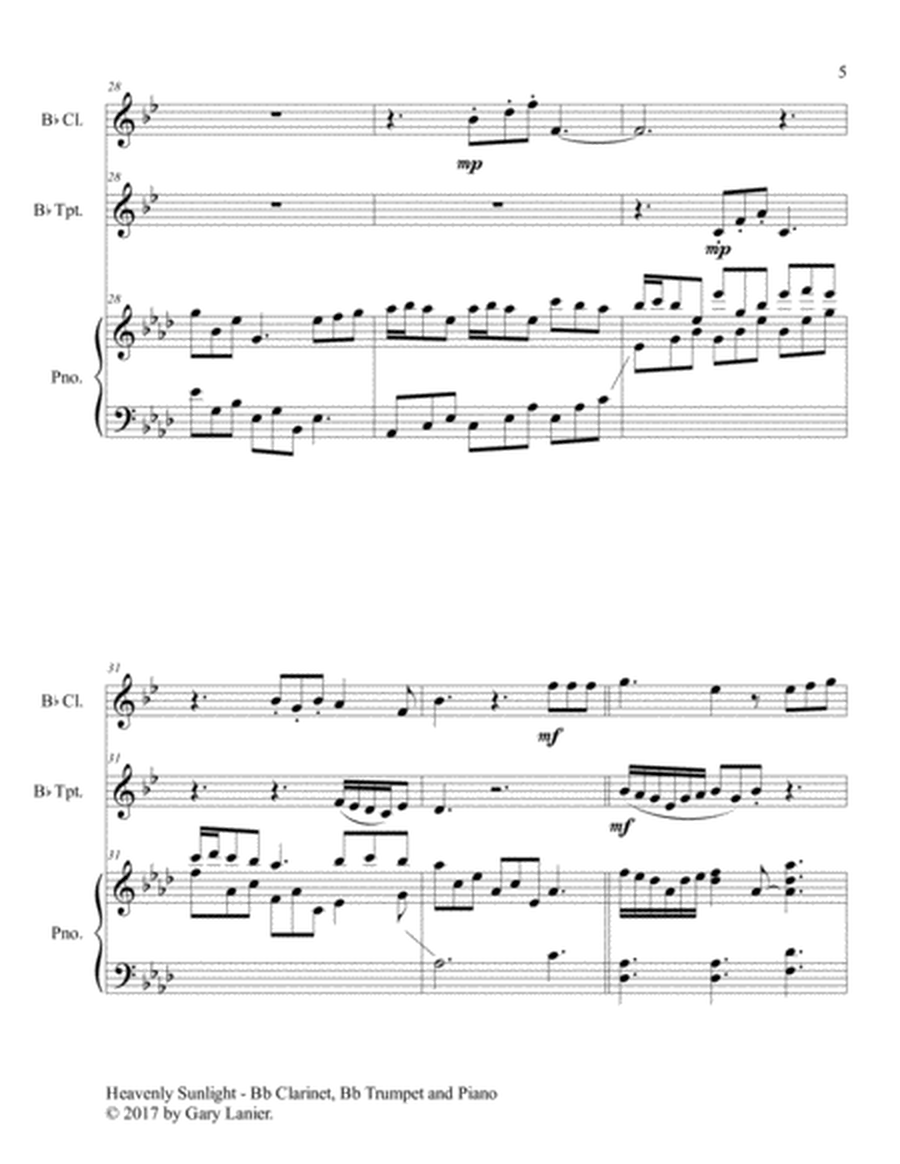 HEAVENLY SUNLIGHT (Trio - Bb Clarinet, Bb Trumpet & Piano with Score/Parts) image number null