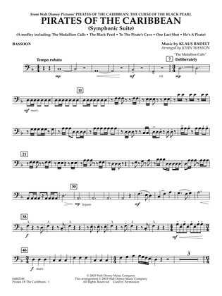 Book cover for Pirates Of The Caribbean (Symphonic Suite) (arr. John Wasson) - Bassoon