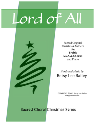 Book cover for Lord of All - SSAA