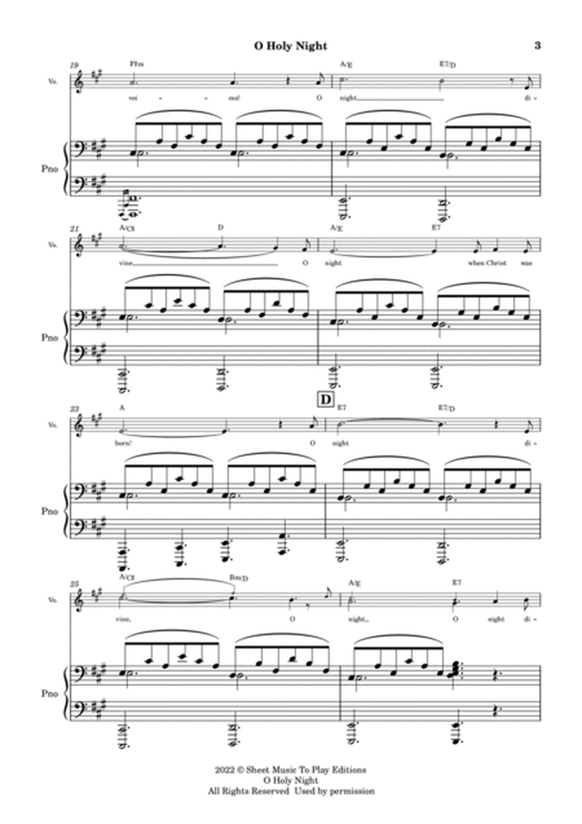 O Holy Night - Voice and Piano - A Major - W/Chords (Full Score and Parts) image number null