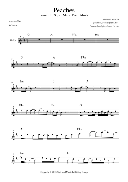 Peaches (from The Super Mario Bros. Movie) - Voice - Digital Sheet Music