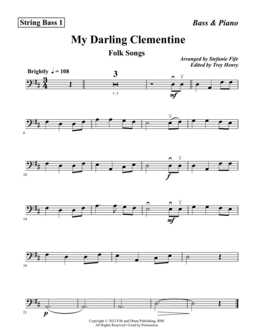 My Darling Clementine and I Gave My Love A Cherry for String Bass Duet image number null