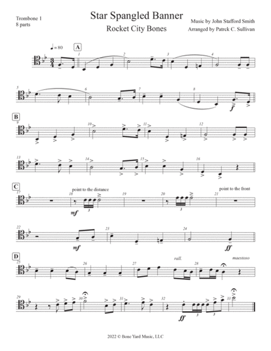 Star Spangled Banner for Trombone Choir