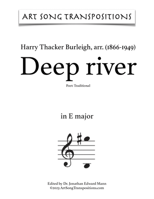 Book cover for BURLEIGH: Deep river (transposed to E major)