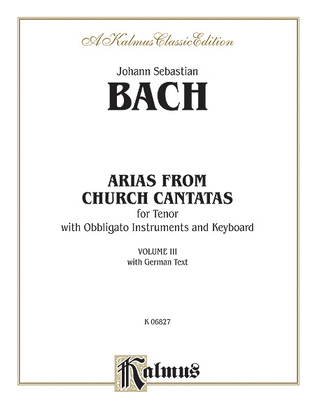 Book cover for Tenor Arias, (4 Arias), Volume 3