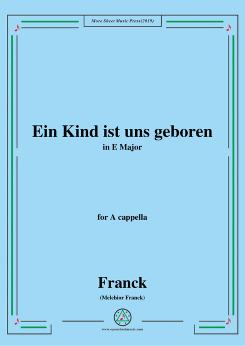 Franck-Ein Kind ist uns geboren,in E Major,for A cappella image number null