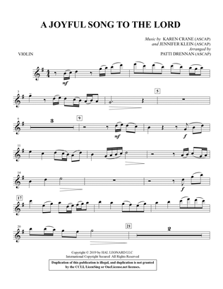 Book cover for A Joyful Song to the Lord (arr. Patti Drennan) - Violin