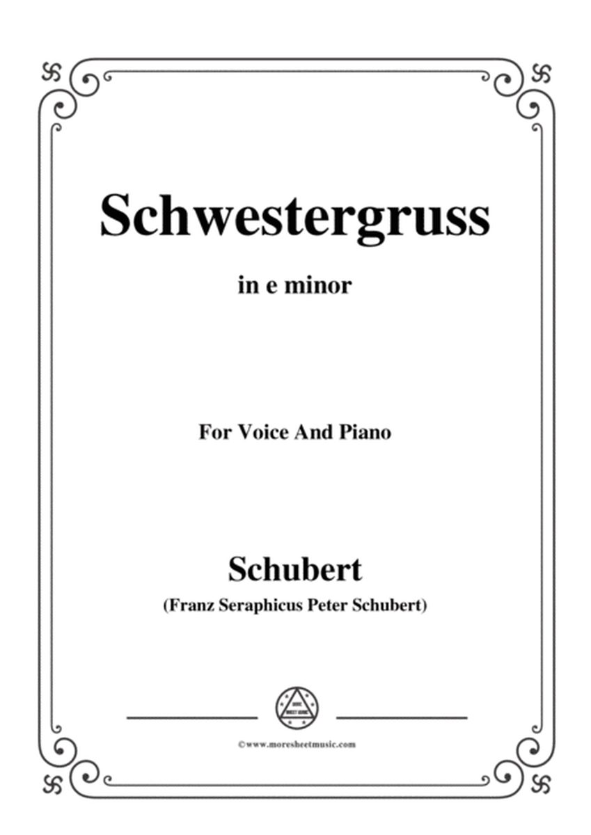 Schubert-Schwestergruss,in e minor,for Voice&Piano image number null