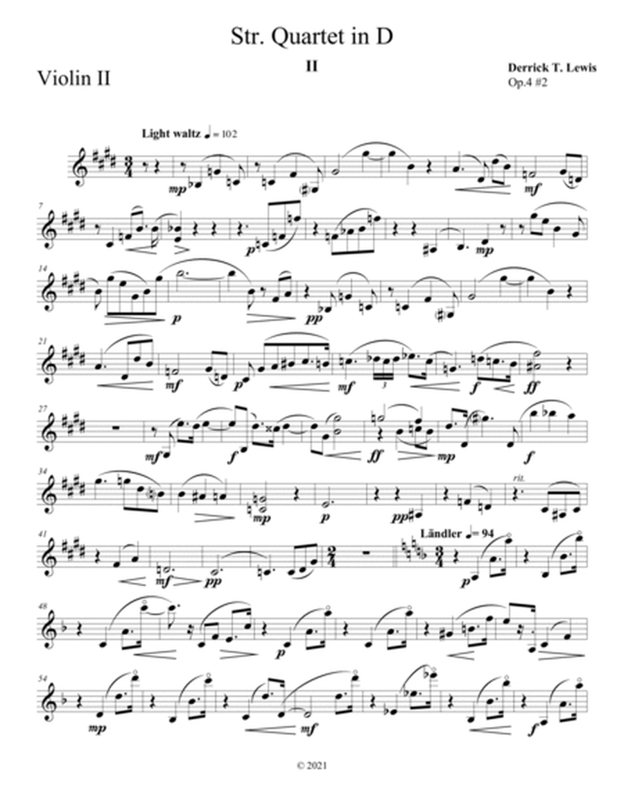 Waltz in E for String Quartet image number null