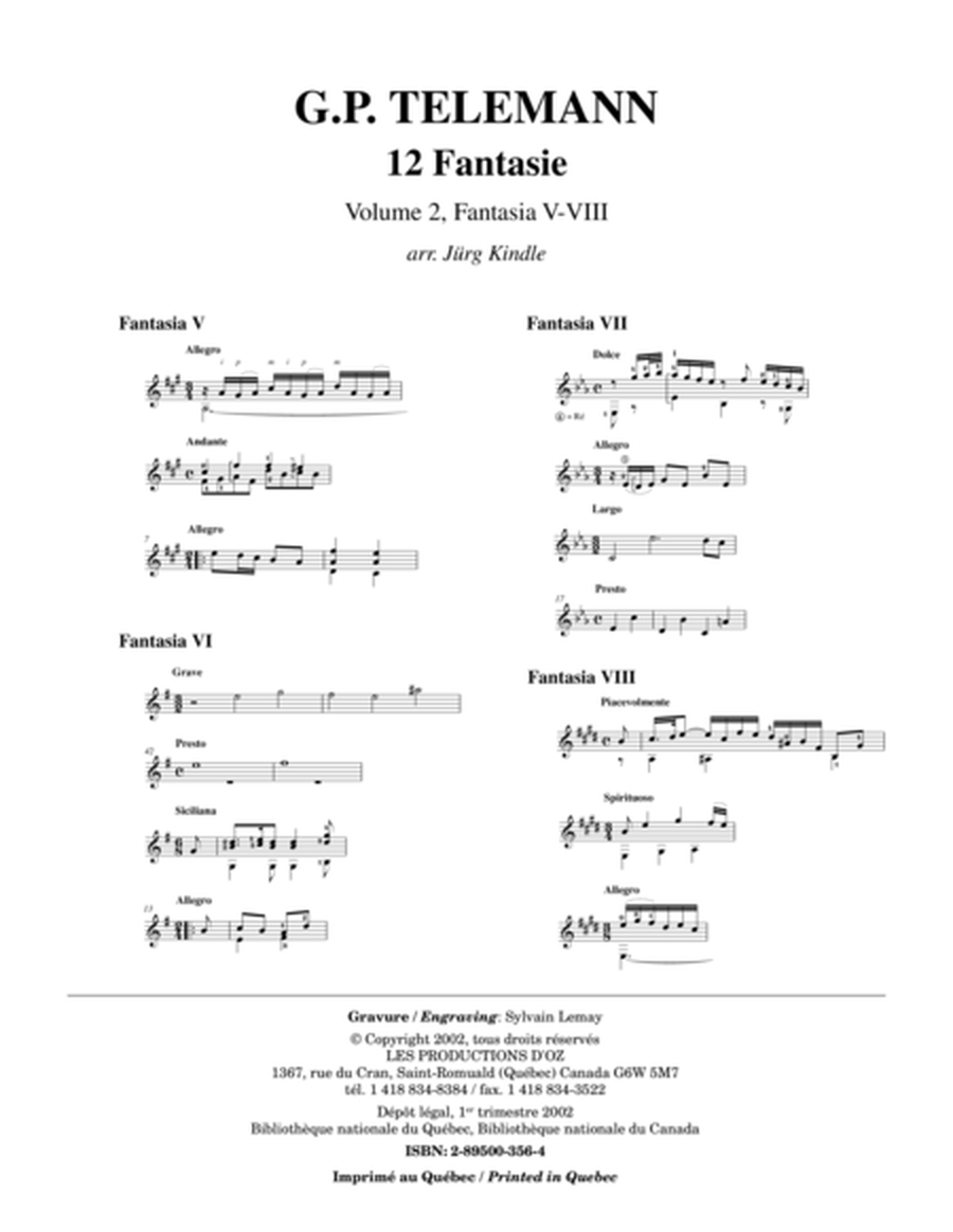 12 Fantasie, vol. 2, Fantasia V-VIII