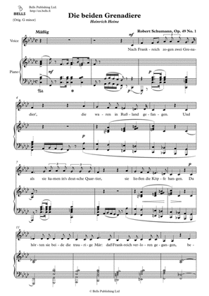 Book cover for Die beiden Grenadiere, Op. 49 No. 1 (F minor)