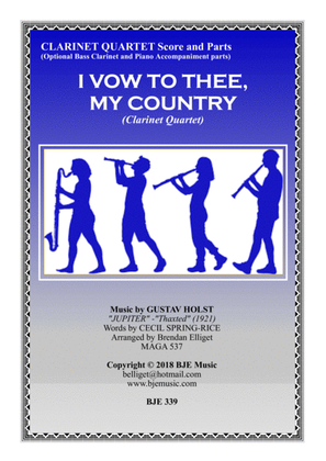 Book cover for I Vow To Thee My Country - Clarinet Quartet Score and Parts PDF