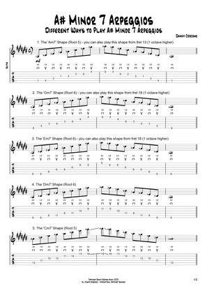 Book cover for A# Minor 7 Arpeggios (5 Ways to Play)