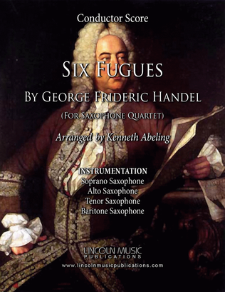 Book cover for Handel – Six Fugues by George Frideric Handel (for Saxophone Quartet SATB)