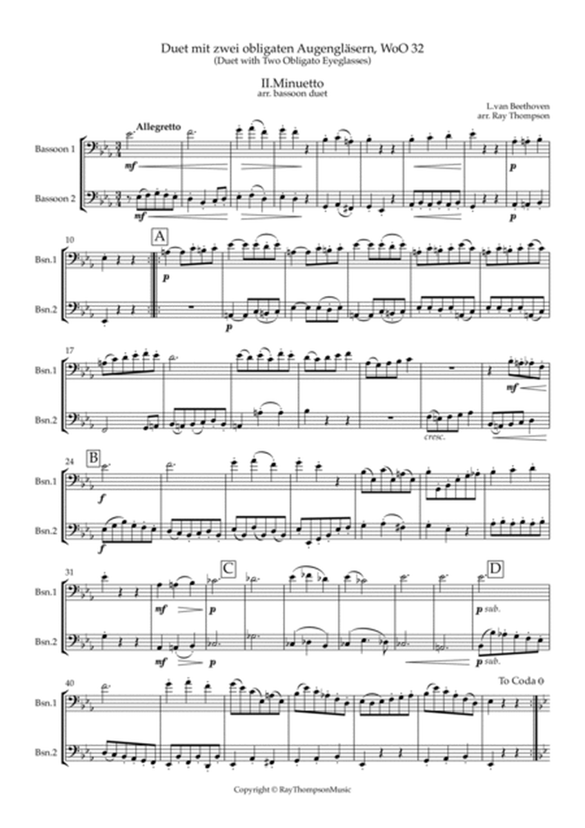 Beethoven: Duet mit zwei obligaten Augengläsern WoO 32 (Eyeglass Duo) (II.Minuetto) - bassoon duet image number null