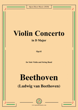 Book cover for Beethoven-Violin Concerto in D Major,Op.61,for Solo Violin and String Band