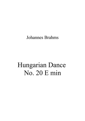 Book cover for Hungarian Dance No 20 E min