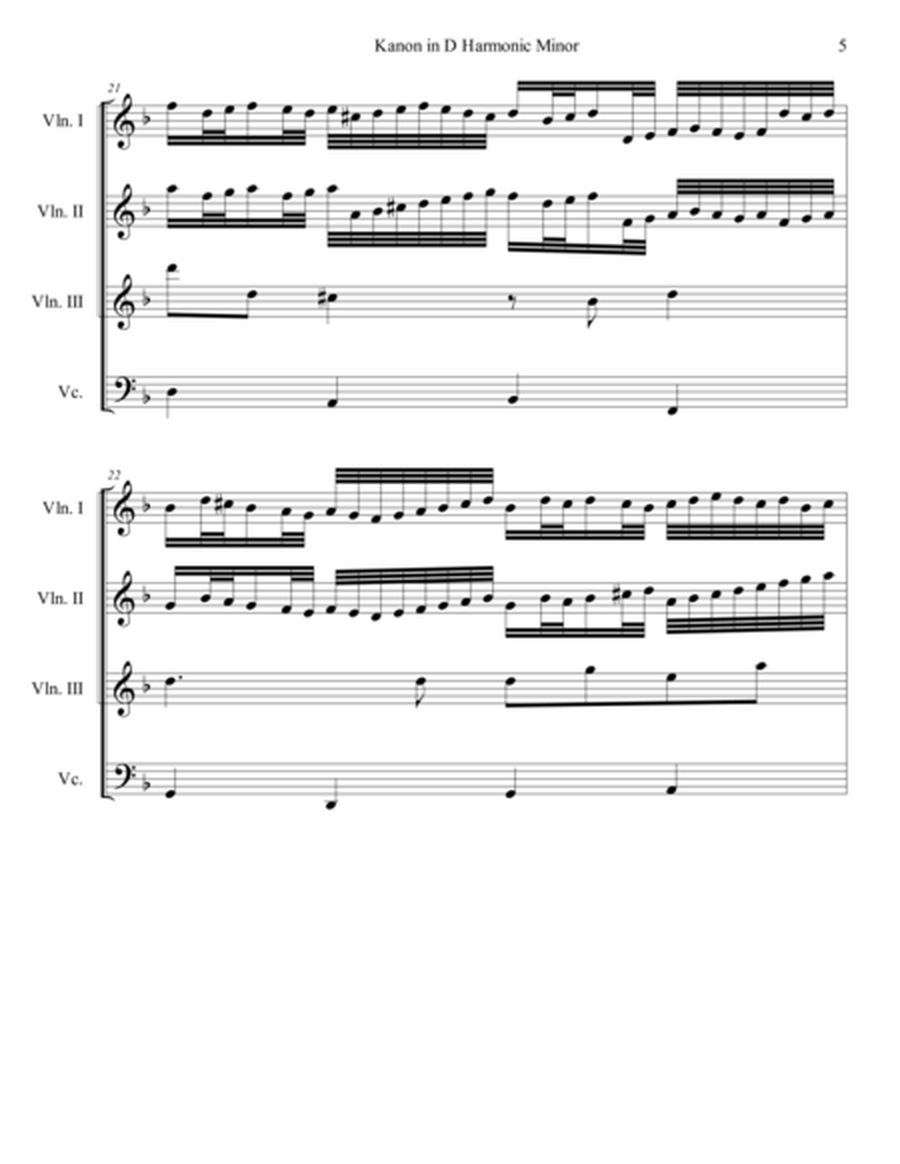 Kanon in D Harmonic Minor