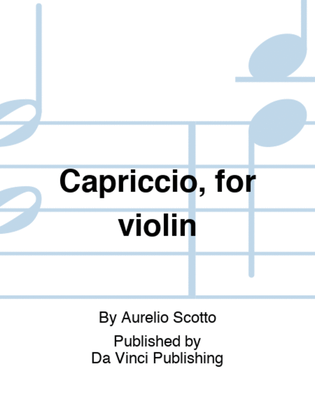 Book cover for Capriccio, for violin