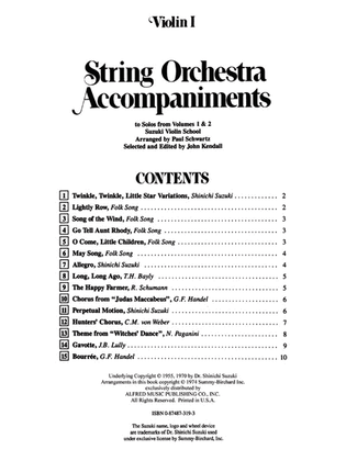 Book cover for String Orchestra Accompaniments to Solos from Volumes 1 & 2