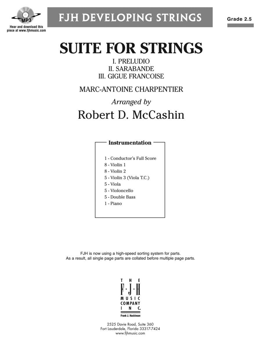 Suite for Strings: Score