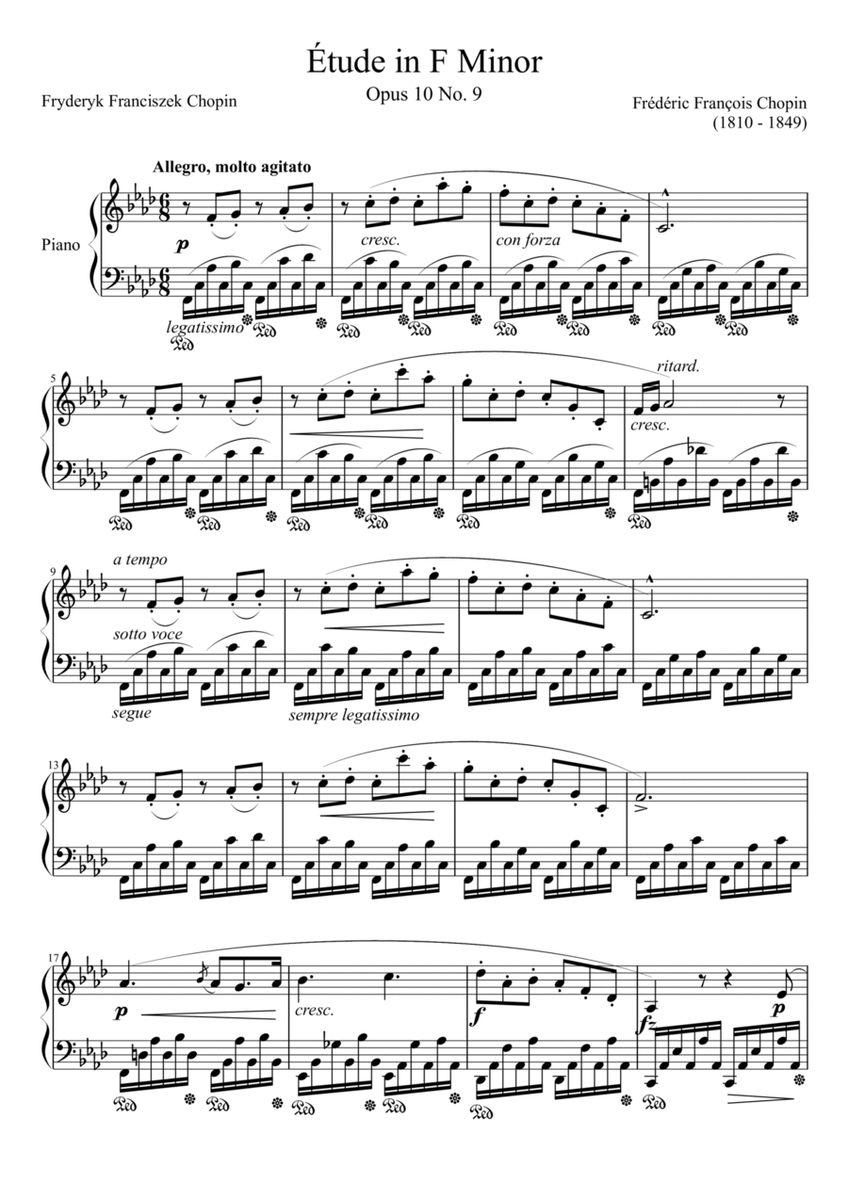 Etude Opus 10 No. 9 in F Minor image number null