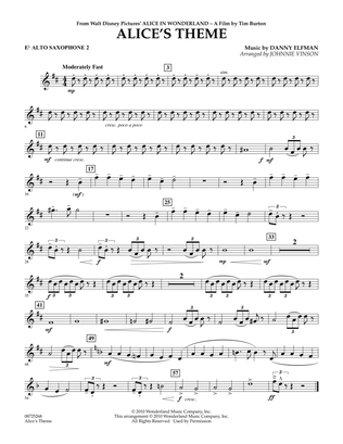 Book cover for Alice's Theme (from Alice In Wonderland) - Eb Alto Saxophone 2